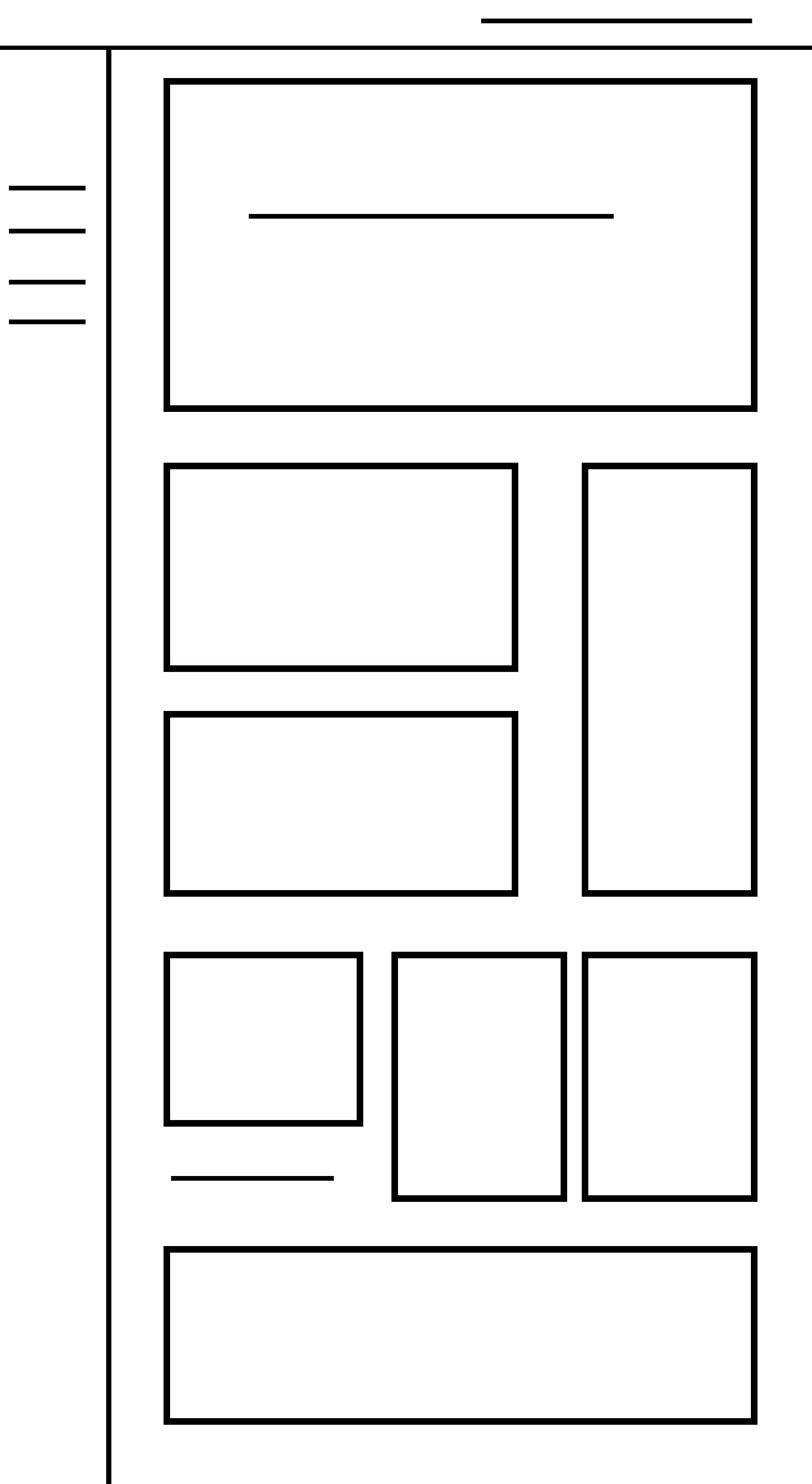 Rough pencil sketch of the homepage layout: boxes mapping out hero, an exhibitions grid, sidebar navigation, and a footer block.